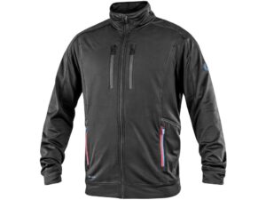 Mikina CXS LEONIS, pánská, černá s HV modro/červenými doplňky