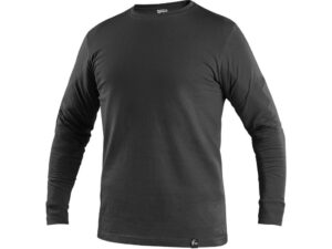 Pánské tričko s dlouhým rukávem PETR, černé (potisk), vel. 4XL