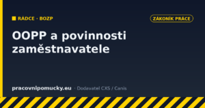OOPP a povinnosti zaměstnavatele