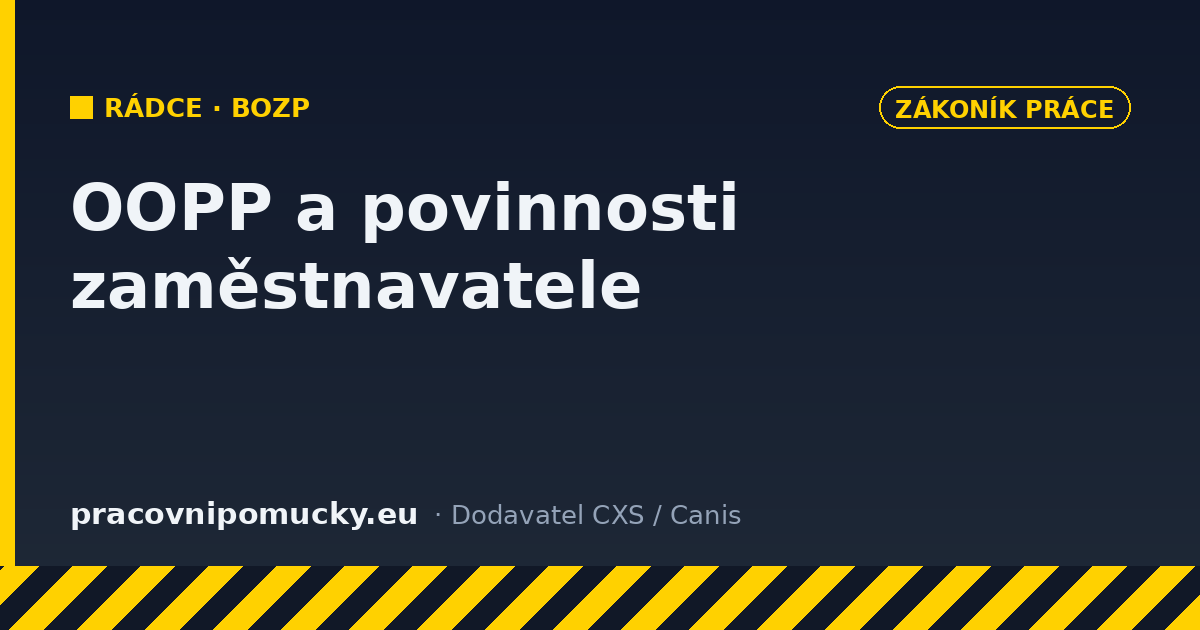 OOPP a povinnosti zaměstnavatele